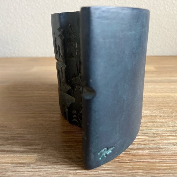 Asymmetrical Black and Gray Ceramic Art Piece Alexander Danel Austin Sculpture - Picture 10 of 16